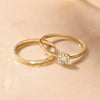 14 Karat Gold Pavé Cubic Zirconia Open Halo Ring - 5