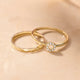 Pavé Cubic Zirconia Open Halo Ring