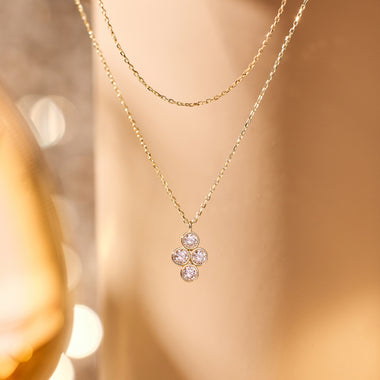 Or 14 Carats Set de Colliers Fleur Essential Zircon - 2