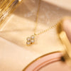 14 Karaat Goud Zirkonia Bloem Pendant Ketting - 9