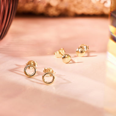 14 Karat Gold Halo Studs - 8