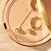 585er Gold Kugel Langer Ohrring-Einhänger - 5