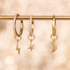 14 Karat Gold Star Hoop Charm - 9