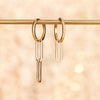 14 Karat Gold Solo Linked Paperclip Hoop Charm - 9