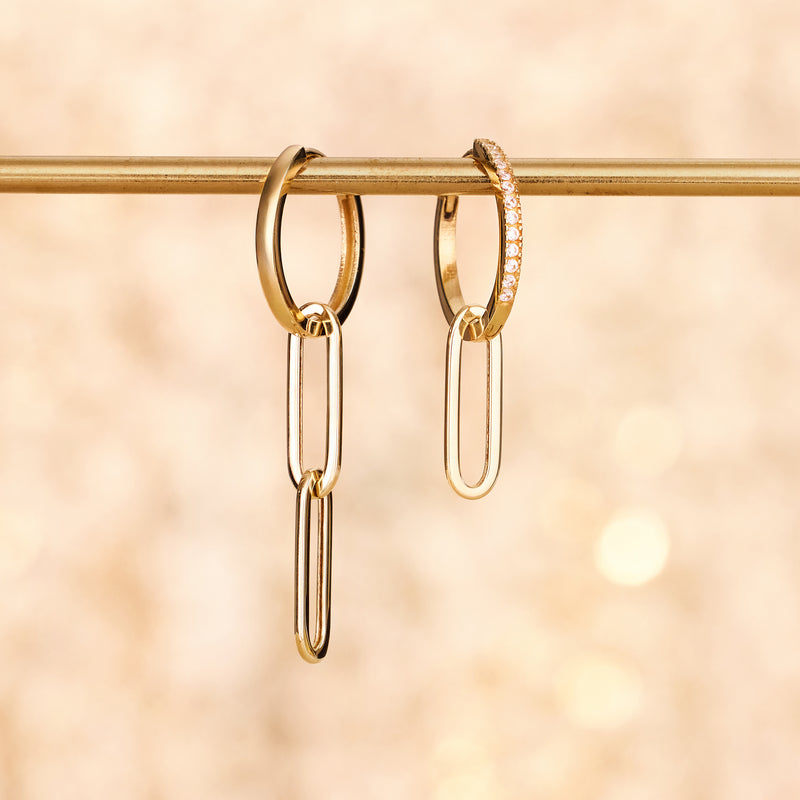 Solo Linked Paperclip Hoop Charm