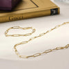 14 Karat Gold Paperclip Chain Bracelet - 10