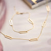 Or 14 Carats Bracelet Chaîne Trombone Stationed - 9