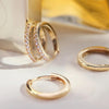 14 Karat Gold Pavé Cubic Zirconia Huggie Hoops (12mm) - 5