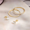 14 Karaat Goud Pavé Zirkonia Grote Hoops Oorbellen Set - 2
