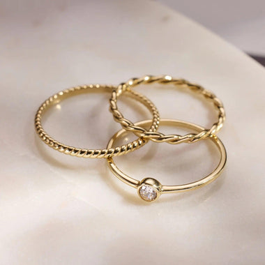 585er Gold Zirkonia Ring - 9