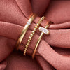 585er Gold Vertikal Baguette Cut Zirkonia Ring - 10