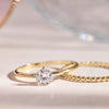 14 Karat Gold Three Prong Round Cut Cubic Zirconia Ring - 9