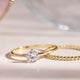 Three Prong Round Cut Cubic Zirconia Ring