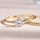 Three Prong Round Cut Cubic Zirconia Ring