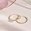 14 Karat Gold Three Prong Round Cut Cubic Zirconia Ring - 10