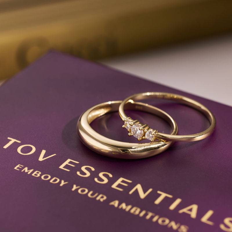 Dome Trilogy Zirconia Rings Set