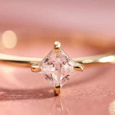 Square cut cubic zirconia ring on sale