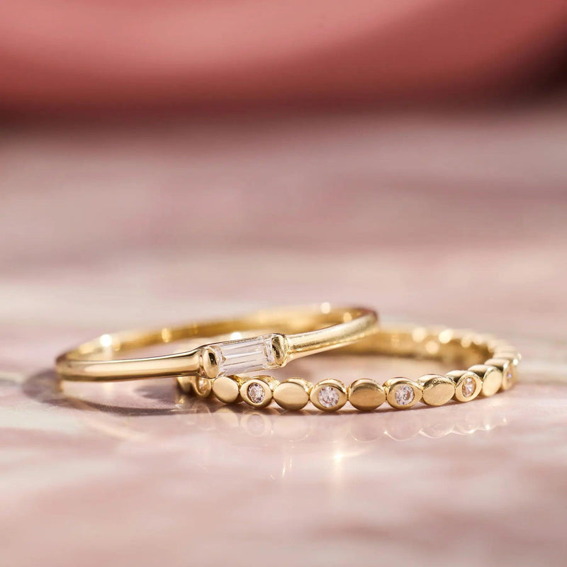 Sparkling Cubic Zirconia Bezel Dot Eternity Ring