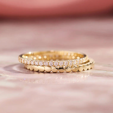 585er Gold Bezel Dot Eternity Ring - 7