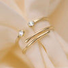 14 Karat Gold Cubic Zirconia Open Stacker Ring - 8