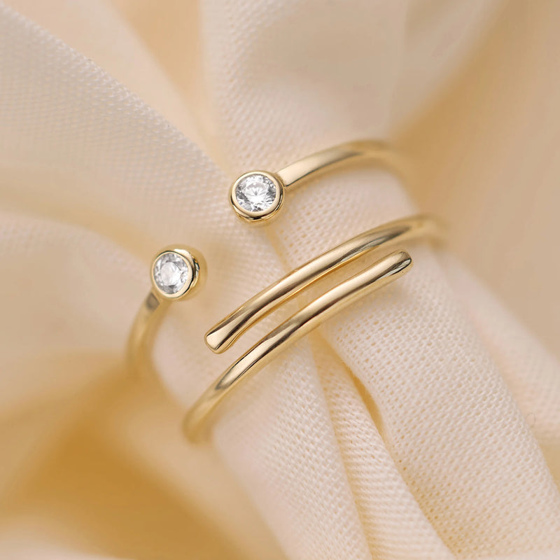 Cubic Zirconia Open Stacker Ring