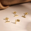585er Gold Stab Ohrstecker Set - 2