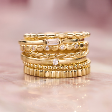 Or 14 Carats Bague Eternity Bezel Etincelante Pois Zircon - 5