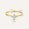 14 Karaat Goud Square Cut Zirkonia Ring - 6