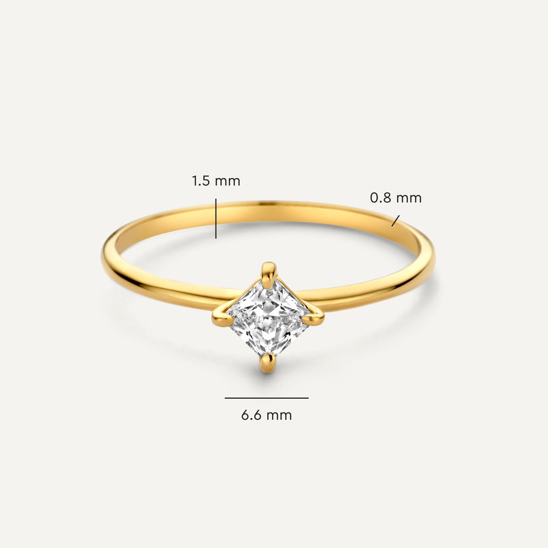 Square Cut Zirkonia Ring