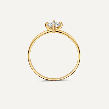 14 Karaat Goud Square Cut Zirkonia Ring - 7