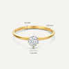 14 Karat Gold Three Prong Round Cut Cubic Zirconia Ring - 6
