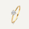 14 Karat Gold Three Prong Round Cut Cubic Zirconia Ring - 1