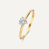 Bague Zircon Rond à Trois Griffes