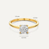 14 Karat Gold Four Prong Round Cut Cubic Zirconia Ring - 6