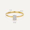 Or 14 Carats Bague Ovale Zircon - 6