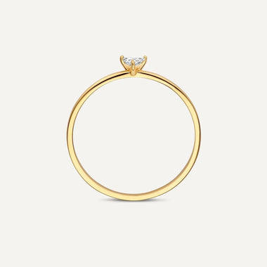 585er Gold Trillion Cut Zirkonia Ring - 7