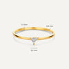 585er Gold Trillion Cut Zirkonia Ring - 6