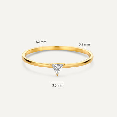 585er Gold Trillion Cut Zirkonia Ring - 6