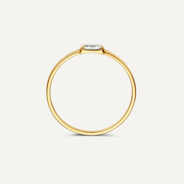 14 Karaat Goud Baguette Cut Zirkonia Ring - 6