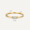 14 Karaat Goud Baguette Cut Zirkonia Ring - 5