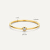 585er Gold Mini Zirkonia Ring - 6