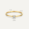 14 Karat Gold Chaton Set Cubic Zirconia Ring - 5