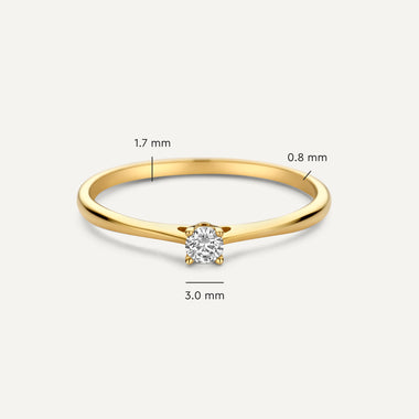 14 Karat Gold Chaton Set Cubic Zirconia Ring - 5