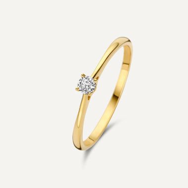 14 Karat Gold Chaton Set Cubic Zirconia Ring - 1