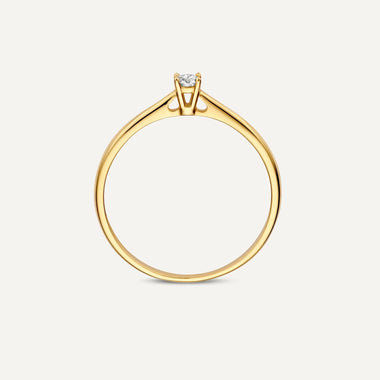 14 Karat Gold Chaton Set Cubic Zirconia Ring - 6