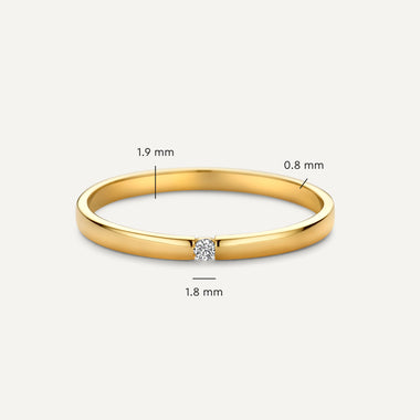14 Karat Gold Cubic Zirconia Tension Ring - 5