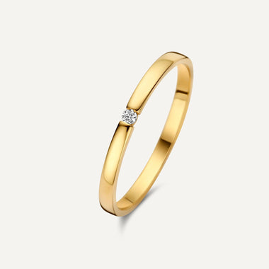 585er Gold Zirkonia Spannring - 1