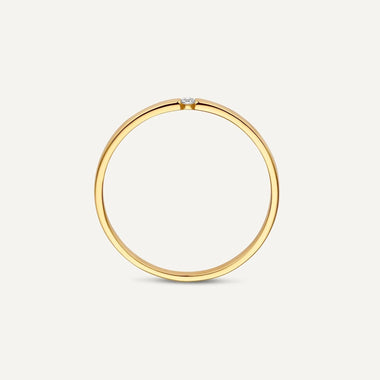 14 Karat Gold Cubic Zirconia Tension Ring - 6