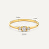 14 Karaat Goud Zirkonia Trilogie Ring - 5