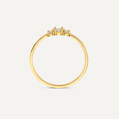 14 Karaat Goud Zirkonia Trilogie Ring - 6